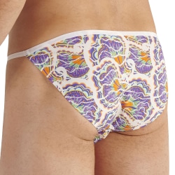 Slip Tanga Funky Styles Violet - Blanc HOM