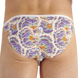 Slip Tanga Funky Styles Violet - Blanc HOM