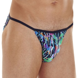 HOM Funky Styles Tanga Briefs - Navy - Light Blue