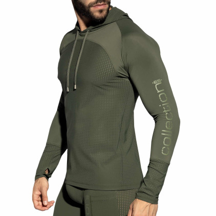 Sweat-Shirt à Capuche Vertex Kaki ES Collection