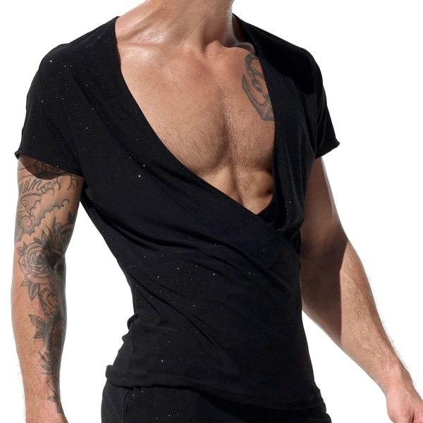 T-shirt Drapé Sparkle Noir Rufskin