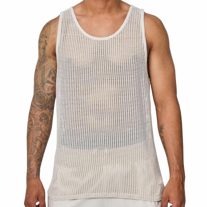 Débardeur Mesh Coton Beige Frilivin