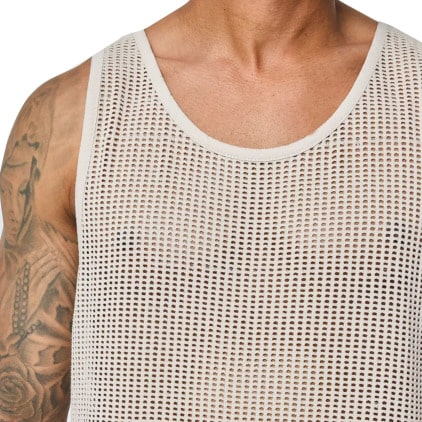 Débardeur Mesh Coton Beige Frilivin