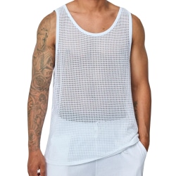 Frilivin Cotton Mesh Tank Top - White