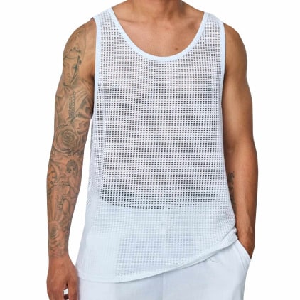 Débardeur Mesh Coton Blanc Frilivin