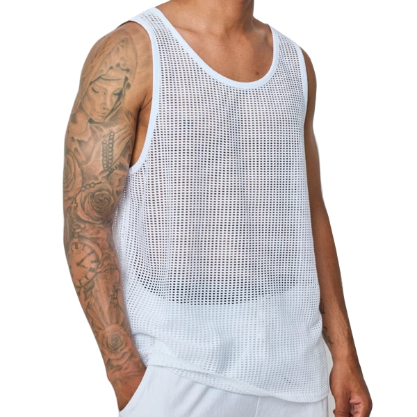 Débardeur Mesh Coton Blanc Frilivin