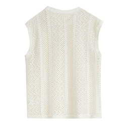 Débardeur Maille Ajourée Blanc Cassé Frilivin