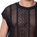 Débardeur Maille Ajourée Noir Frilivin