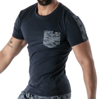 T-Shirt Camo Bleu Marine TOF Paris
