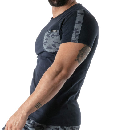 T-Shirt Camo Bleu Marine TOF Paris