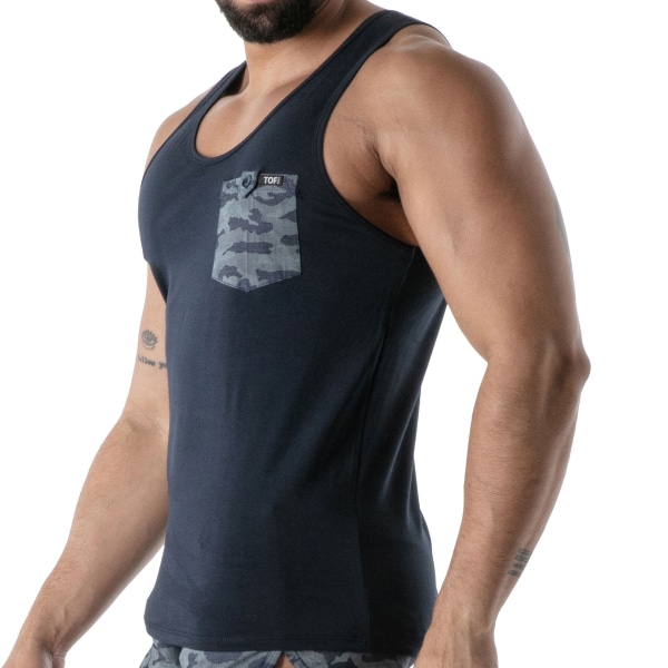 Débardeur Camo Bleu Marine TOF Paris