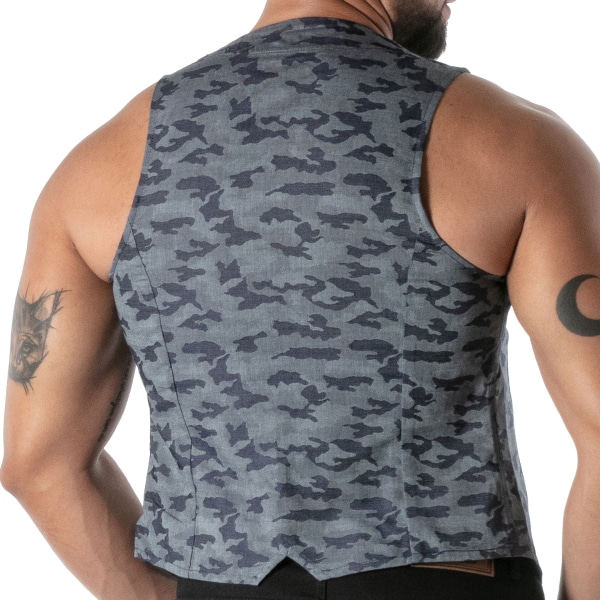 TOF Paris Camo Chain Vest - Blue