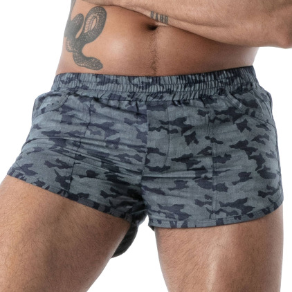 Short Rétro Camouflage Bleu TOF Paris