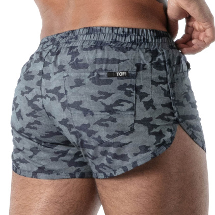 Short Rétro Camouflage Bleu TOF Paris