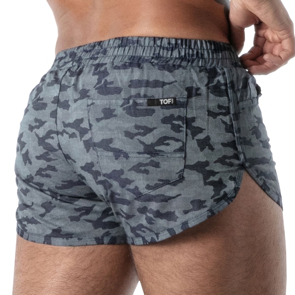 TOF Paris Camo Retro Shorts - Blue