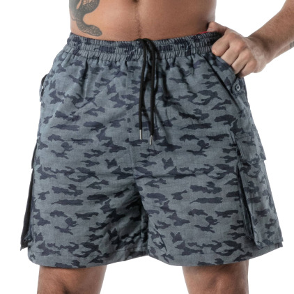 Bermuda Cargo Camouflage Bleu TOF Paris