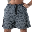 TOF Paris Camo Cargo Shorts - Blue