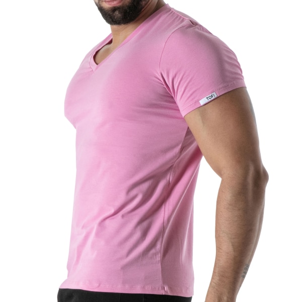 T-Shirt Col V Rose TOF Paris