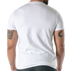 T-Shirt Col V Blanc TOF Paris
