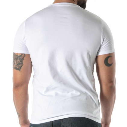 T-Shirt Col V Blanc TOF Paris