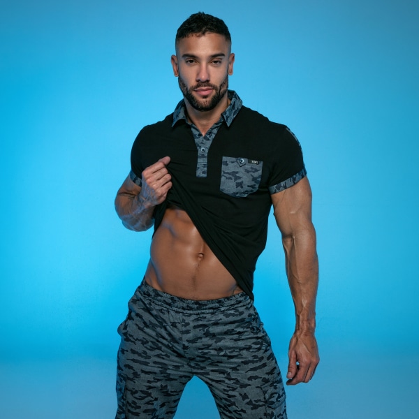 Polo Camo Bleu Marine TOF Paris