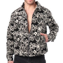 Frilivin Floral Canvas Jacket - Black