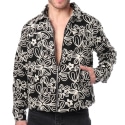 Veste en Toile Florale Noire Frilivin
