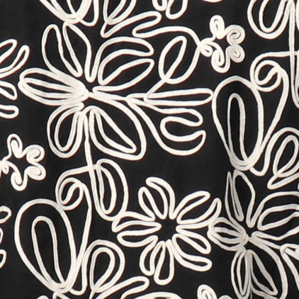 Veste en Toile Florale Noire Frilivin