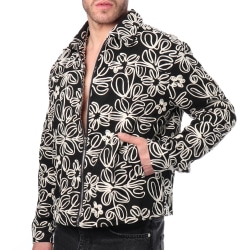 Frilivin Floral Canvas Jacket - Black