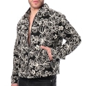 Veste en Toile Florale Noire Frilivin