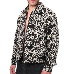 Frilivin Floral Canvas Jacket - Black