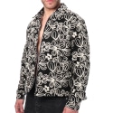 Veste en Toile Florale Noire Frilivin