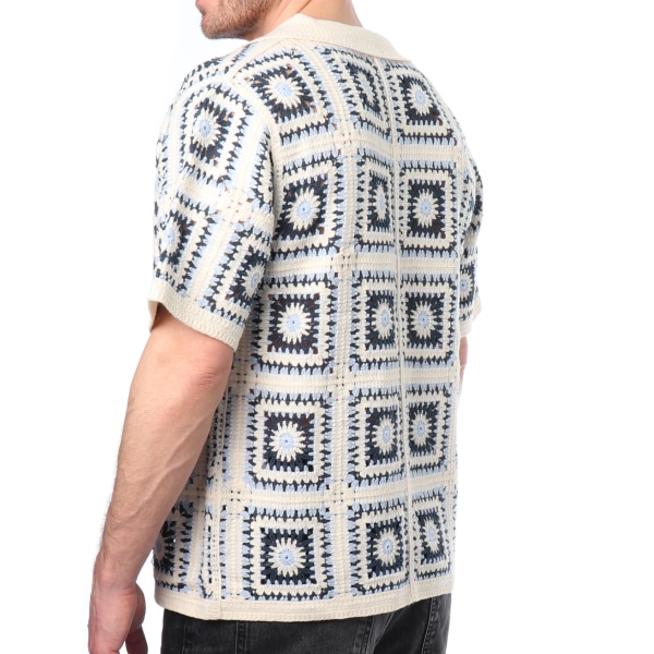 Frilivin Granny Square Shirt - White