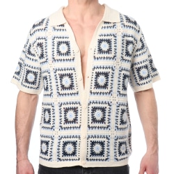 Frilivin Granny Square Shirt - White
