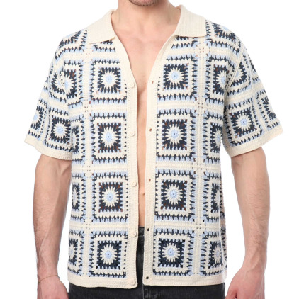 Chemisette Granny Square Blanche Frilivin