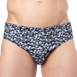 Slip de Bain All Over Logo Lycra Emporio Armani