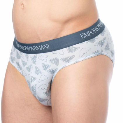 Slip Pure Cotton Bleu Clair - Logo Emporio Armani