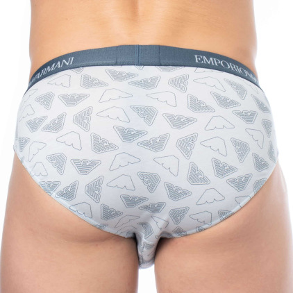 Slip Pure Cotton Bleu Clair - Logo Emporio Armani