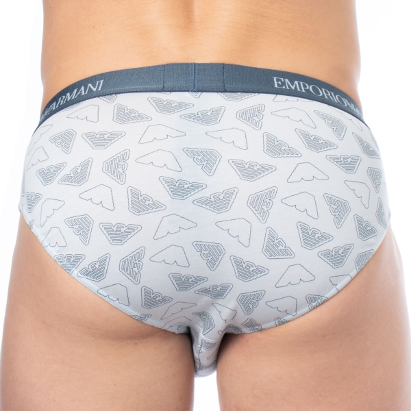 Emporio Armani Pure Cotton Briefs - Light Blue - Logo