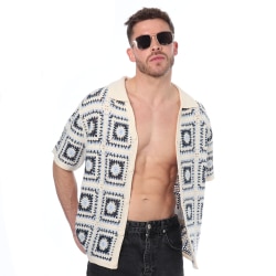 Frilivin Granny Square Shirt - White
