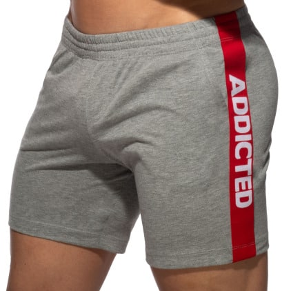 Short Bande Logo Gris Chiné Addicted