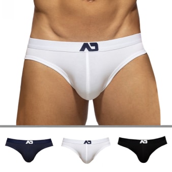 Lot de 3 Slips Bikinis AD Essential Blanc - Marine - Noir Addicted