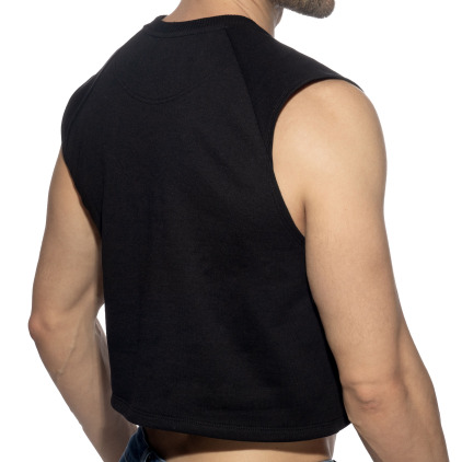 Débardeur Crop Top Coton Recyclé Noir Addicted