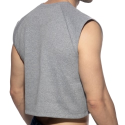 Débardeur Crop Top Coton Recyclé Gris Chiné Addicted