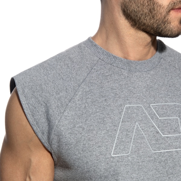 Addicted Recycled Cotton Crop Top - Heather Grey