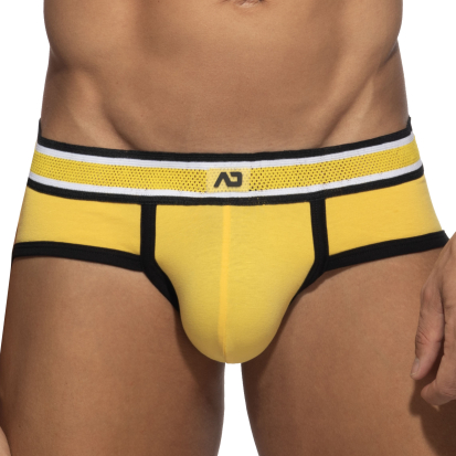 Addicted Tricolor Cotton Briefs - Yellow