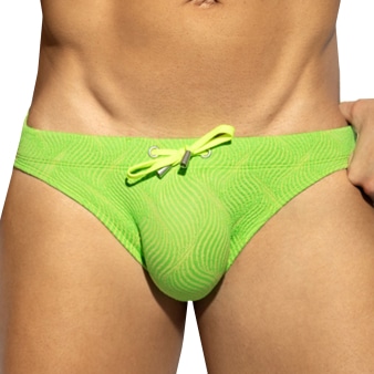 Slip de Bain Wrinkled Vert Fluo ES Collection