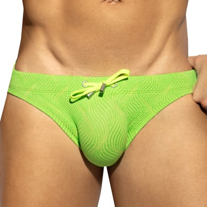 Slip de Bain Wrinkled Vert Fluo ES Collection