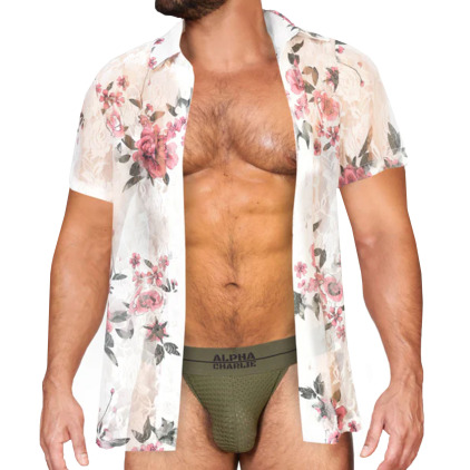 Chemisette Dentelle Florale -  Blanc Alpha Charlie