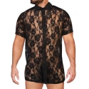 Chemisette Dentelle Roses - Noir Alpha Charlie